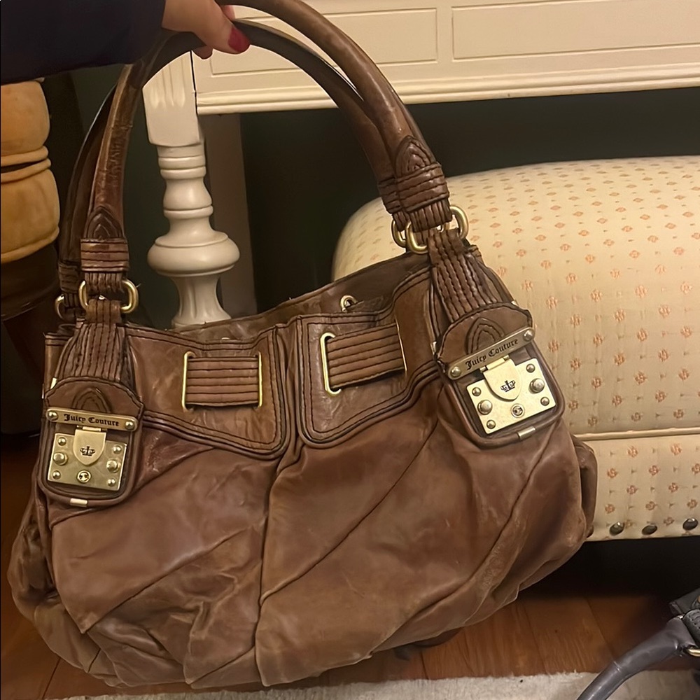 Juicy Couture Brown Leather Shoulder Bag